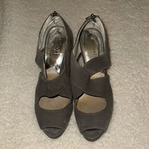 Gray suede Michael Kors heels